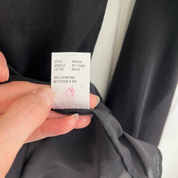 Theory Bianca High Neck Key Hole Pleated Semi Sheer Black Goth Girl Women Small - Picture 9 of 10